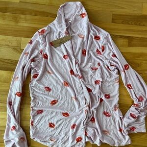 SKIMS sold out lipstick pj top. NWT